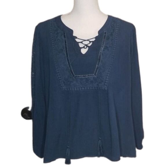 Passport, Tassel/Lace detail Boho Top, Medium, NWT - Picture 1 of 8
